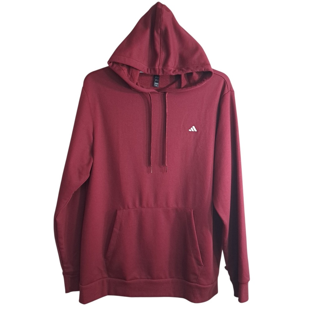 Adidas Men's Go To Hoodie Pullover Size XL Coll Burg Pockets Logo